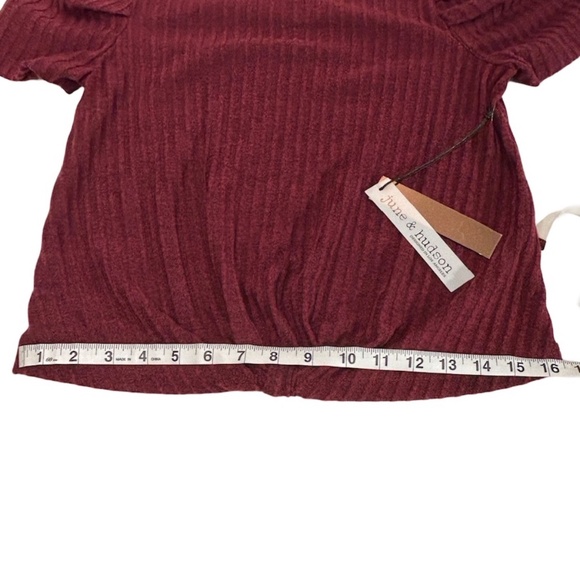 Jane & Hudson Women's Burgundy With Belly Button Shirt Knot Size Small New W Tag - Picture 10 of 12